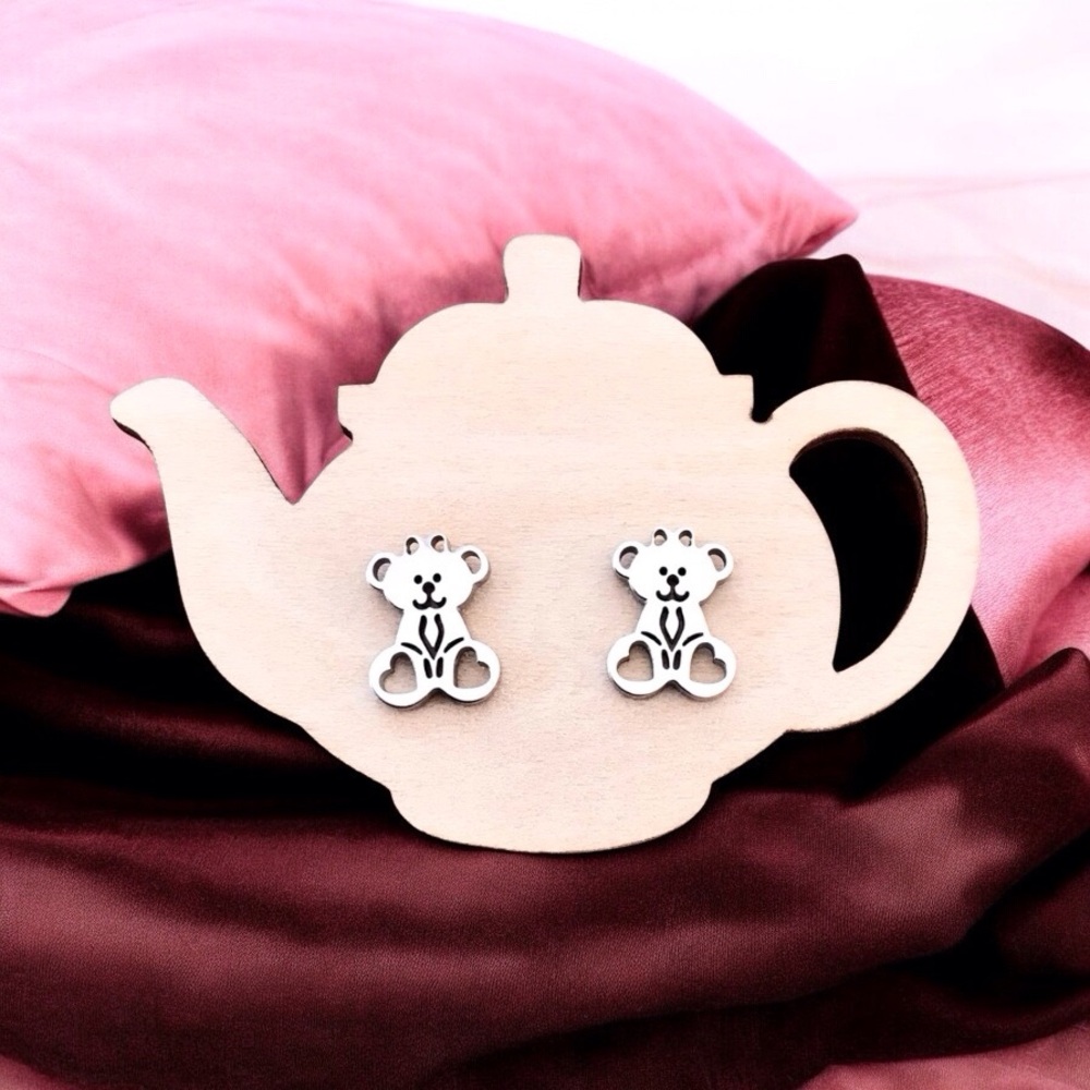 🆕 Princess Bear Stud Earrings Stainless Steel